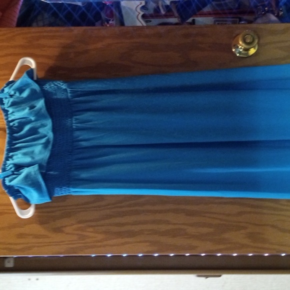6 degrees Long Strapless Blue Dress.  size M - Picture 1 of 2